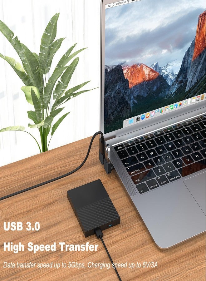 AreMe 2 Pack 90 Degree USB C to USB Adapter, Up and Down Angle USB C Male to USB 3.0 Female Connector Converter Compatible for MacBook Pro Air Laptop and More Type C Devices (Black) - Image 2